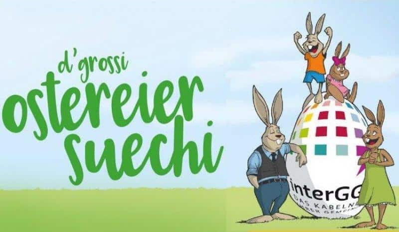 Ostereier 4 Ilustracja zająców i ogromnego pisanki na trawie z napisem