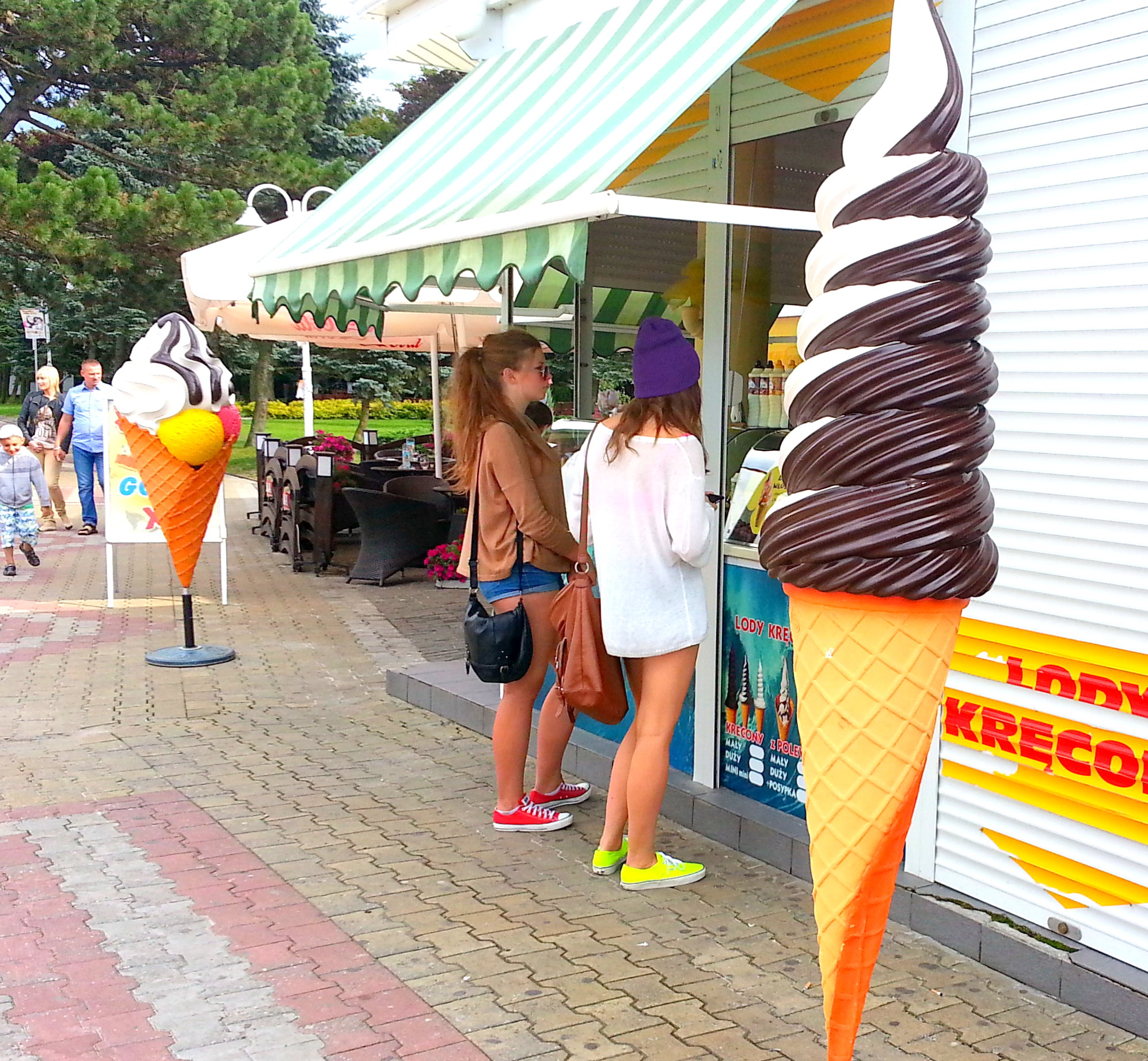 Werbe Eistüt Eisdiele Eiscafe Gastronomie Verbung 2 Reklamowa Makieta Loda Amerykańskiego / Świderka