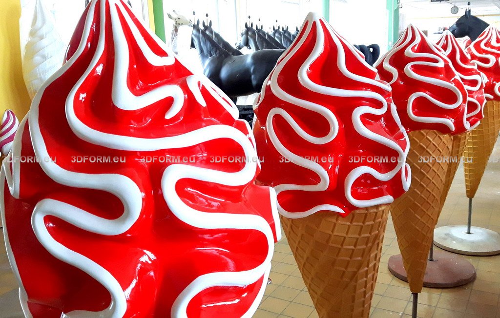 Wandstoeistüte MIT Glasur - WerbeNe für Eiscafé 1 Reklamowy lód z polewą - do zawieszenia