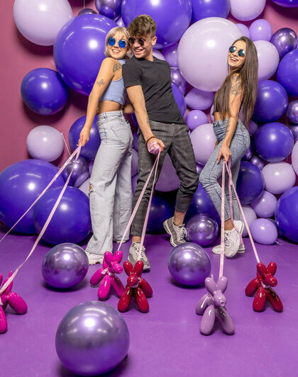 Ballon Hund Kunstharz Figuren - Einfarbig 1 Mały balonowy pies - figurka dekoracyjna