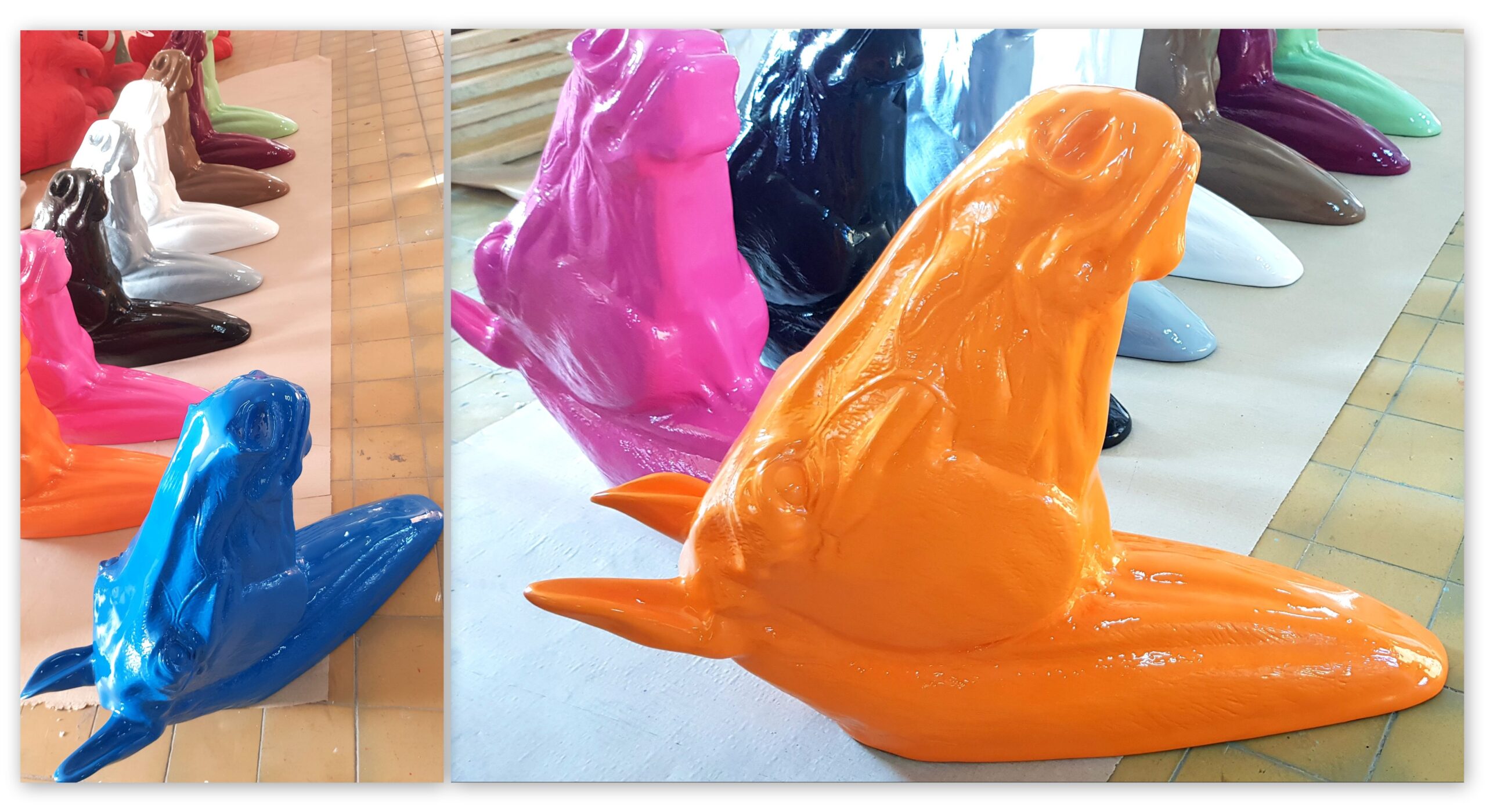 Glasfaser PFERDEKOPF DEKO BÜTE - EINFARBIG 2 Dekoracyjna głowa konia - figura 3D do zawieszenia.