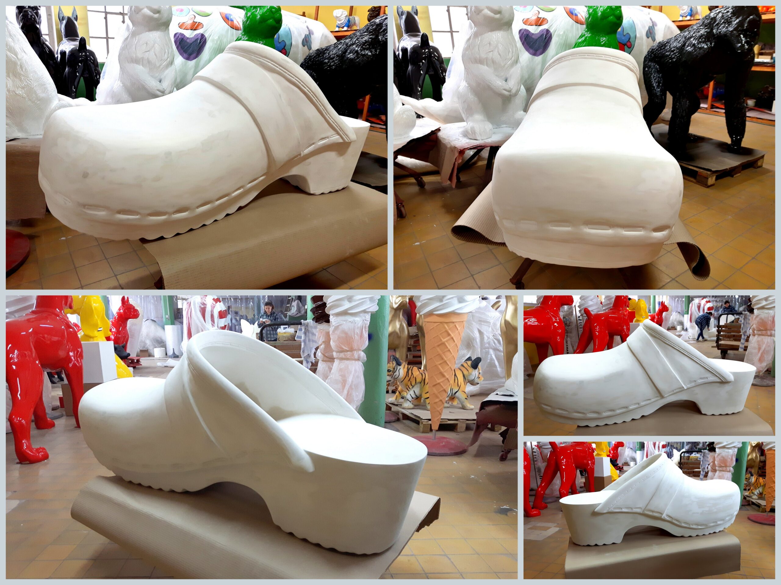 Große Holzschuhe 5 Figura reklamowa chodak 3D, wzór duński