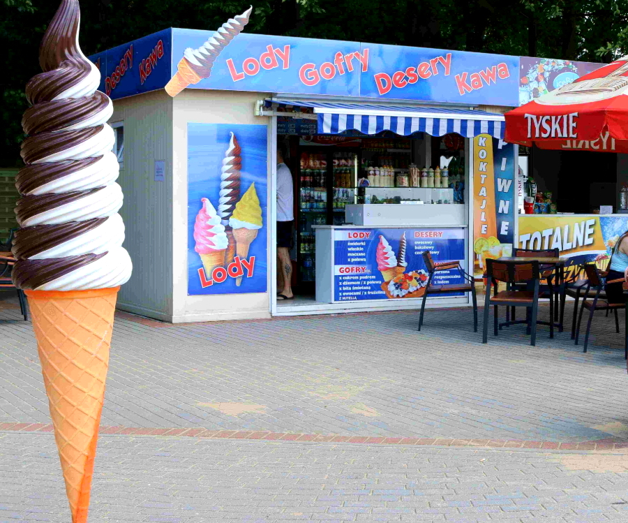 Werbe Eistüt Eisdiele Eiscafe Gastronomie Verbung 3 Reklamowa Makieta Loda Amerykańskiego / Świderka