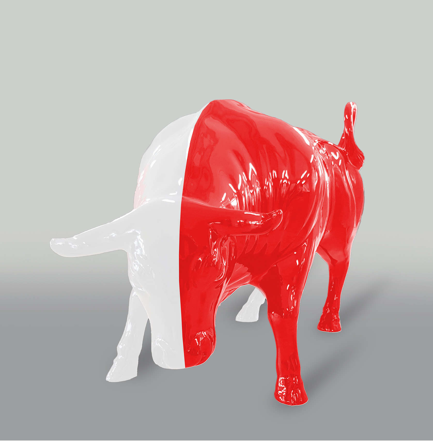 Bulle Glasfaser DekoFigur Lebensgroß 4 Byk naturalnej wielkości, jednokolorowy