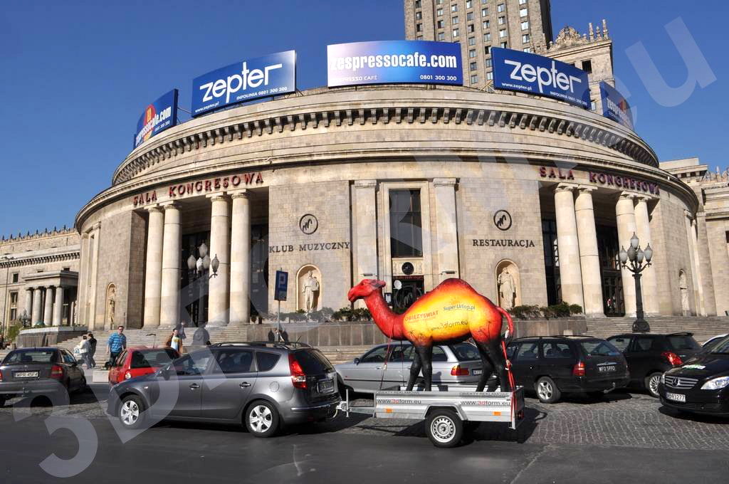 Mobile Kamel-Modell 2 wielbłąd reklamowy w Warszawie