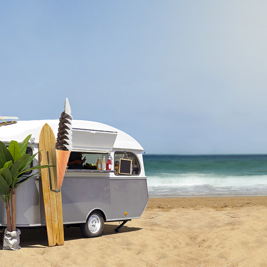 Kleine Verbe Eistüt auf Aufkanische Kunst 2 Mały reklamowy lód amerykański / świderek