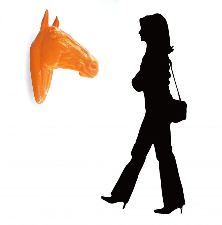 Glasfaser PFERDEKOPF DEKO BÜTE - EINFARBIG 3 Dekoracyjna głowa konia - figura 3D do zawieszenia.