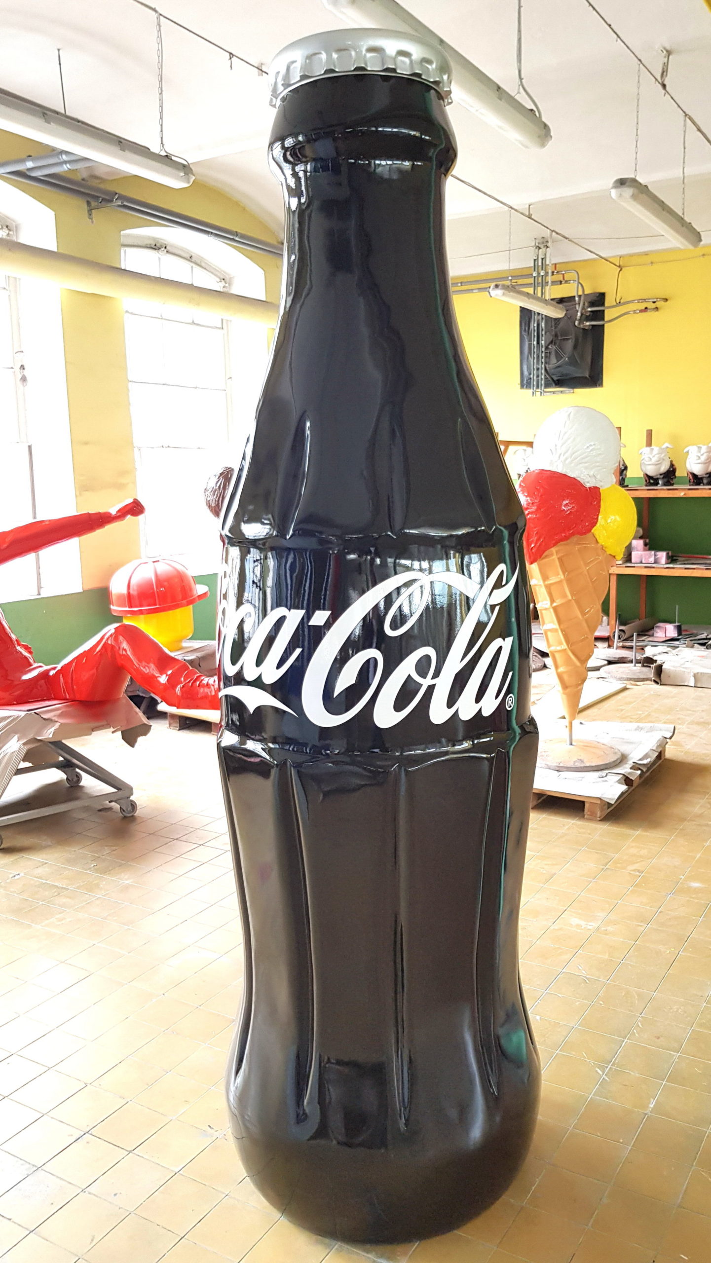 Große Coca Cola WerbeL Glasfaser Flasche 250 cm 3 Reklamowa figura eventowa - butelka Coca Cola 250cm