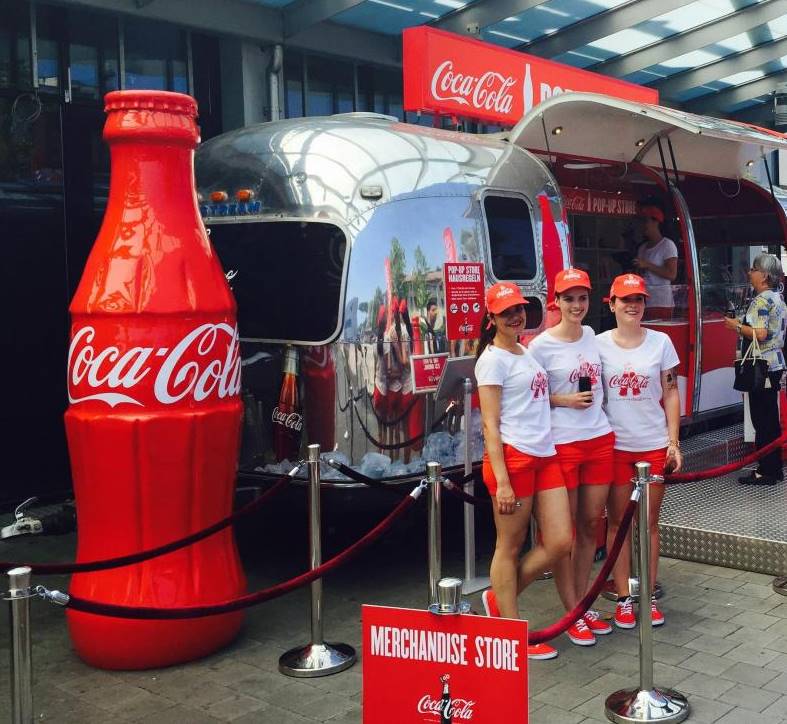 Große Coca Cola WerbeL Glasfaser Flasche 250 cm 1 Reklamowa figura eventowa - butelka Coca Cola 250cm
