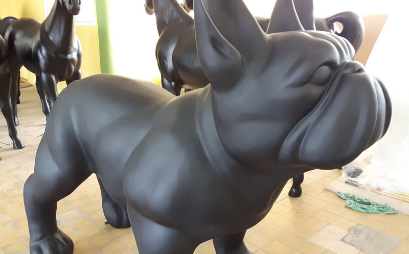 Überbroßer Französcher Bulldogge Welpe -Figuren - Einfarbig 5 Duży pies bulldog francuski - jednokolorowy.