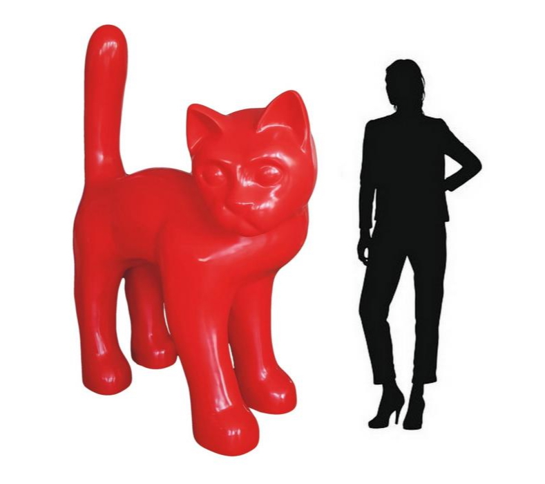 Große, Einfarbige -Figuren der Katze Aus -Glasfaser 3 Figura dekoracyjna duży jednokolorowy kot