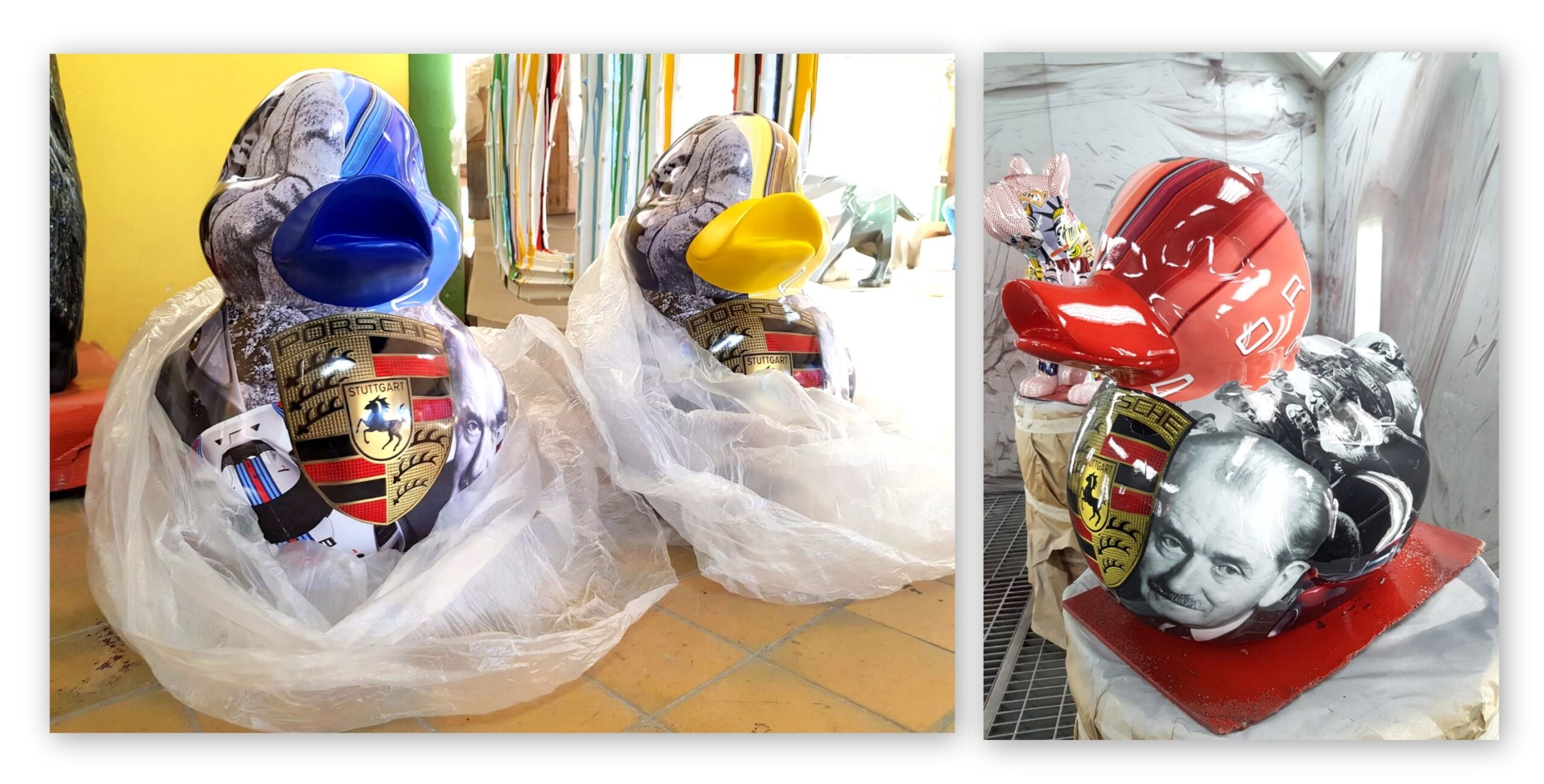 Ente Kunstharz Deka Skulptur-Pop-Art-Ausgabe 5 Mała figura kaczka dekoracyjna pop-art