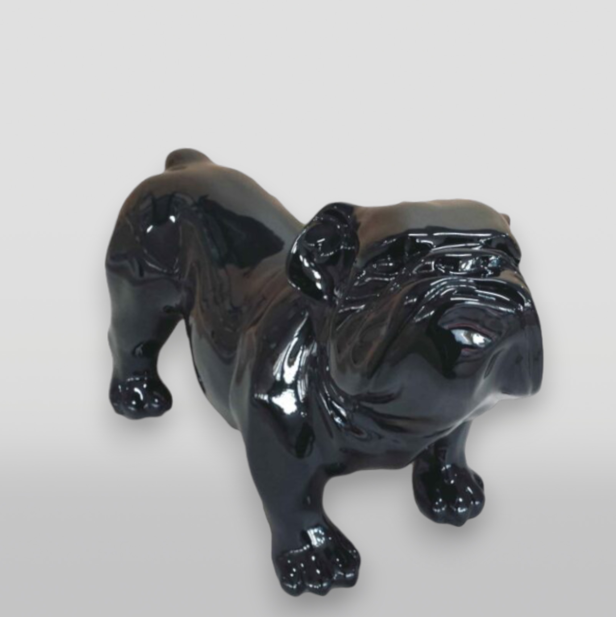 Englische Bulldogge Tierfigur - Einfarbig 3 pies Figura dekoracyjna Bulldog Angielski - wersja jednokolorowa