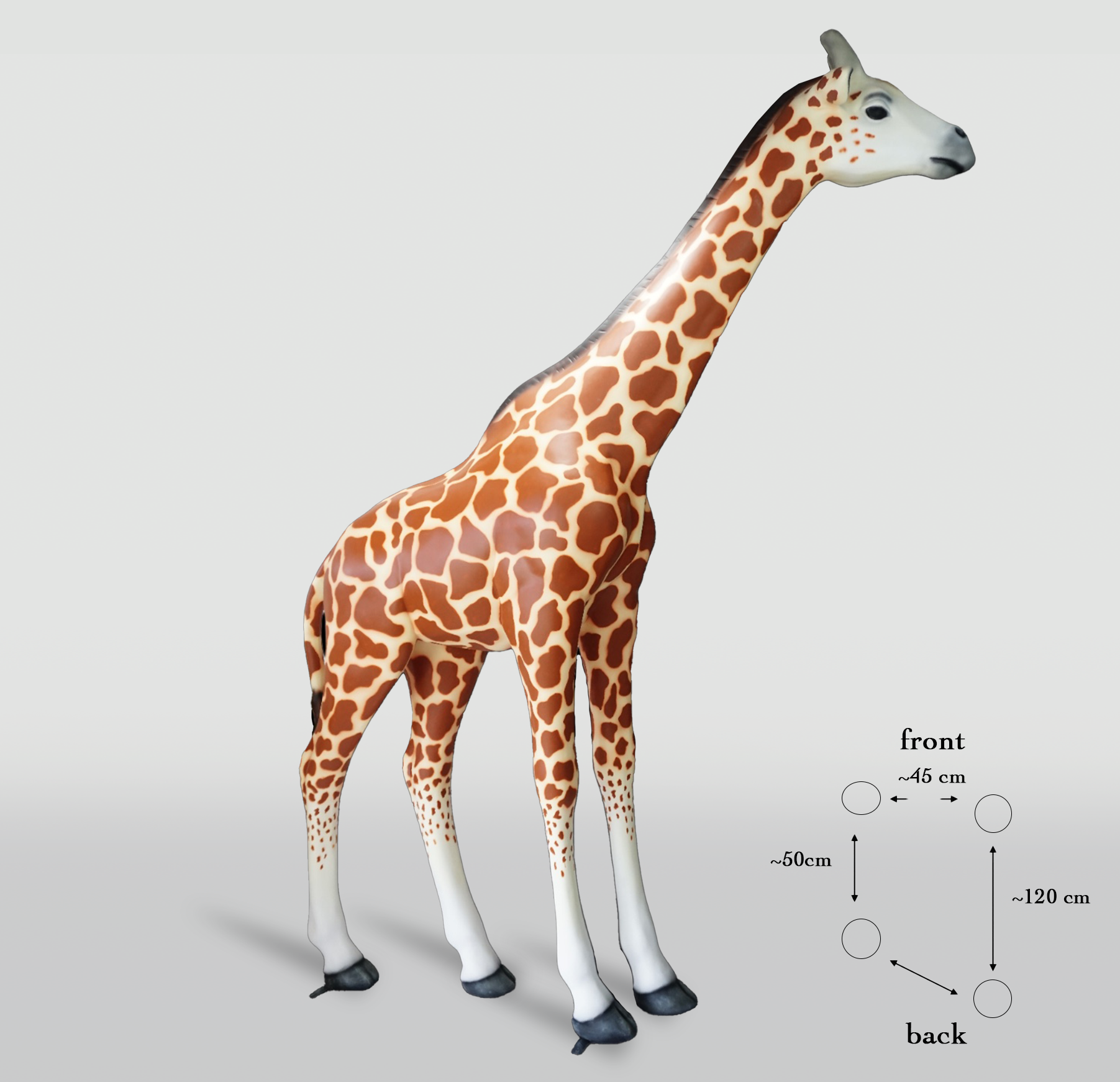Giraffe Groß Glasfaser Tierfigur 1 Duża figura żyrafa naturalnej wielkości