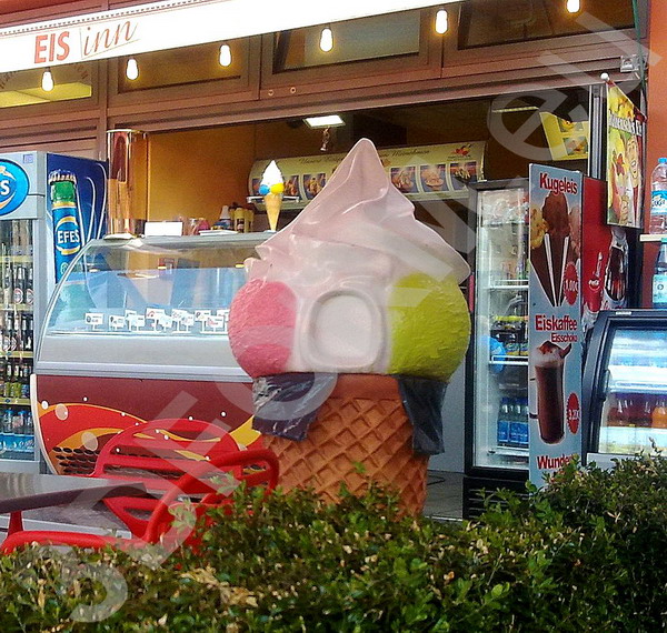 Eistütüt Abfalleimer Werbeaufsteller 3 Reklamowy lód - śmietnik z polewą