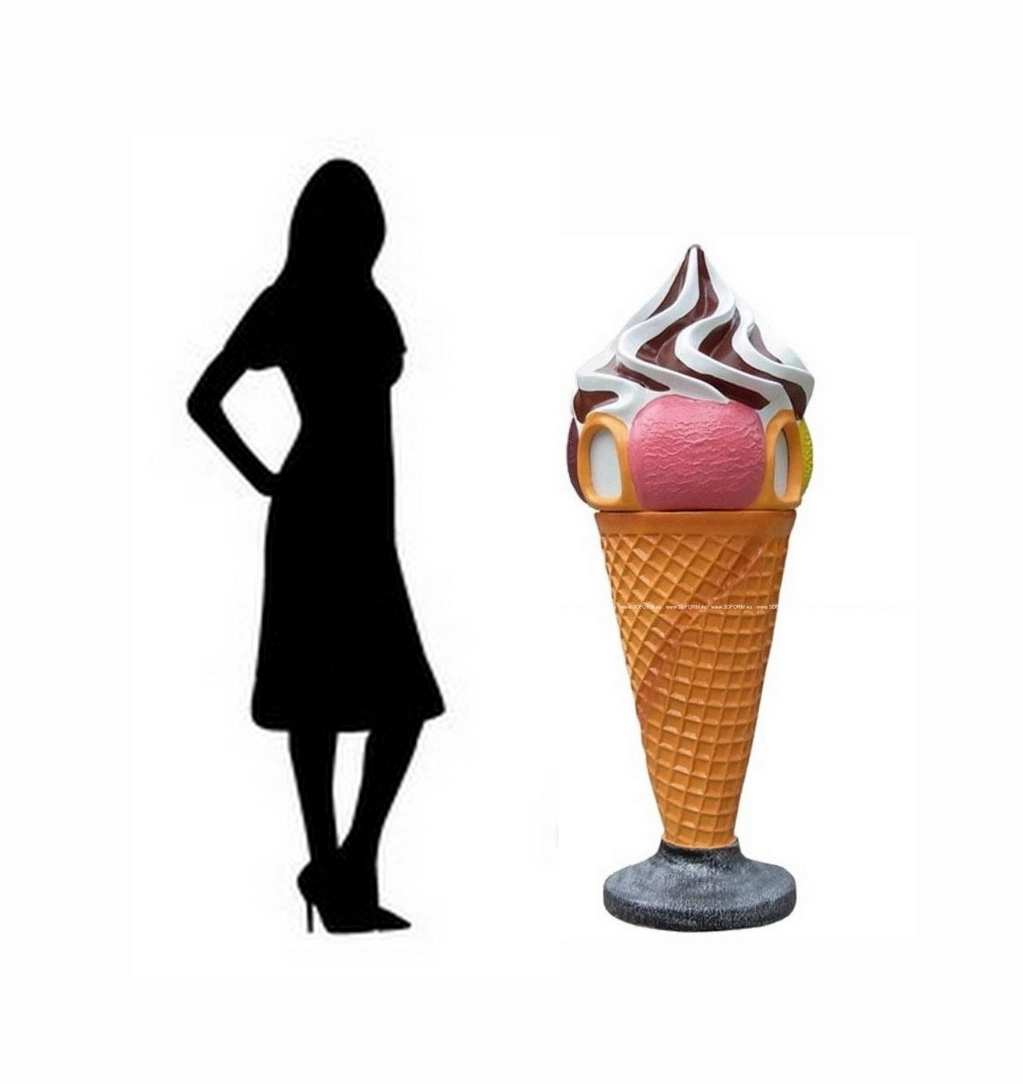 Eistütüt Abfalleimer Werbeaufsteller 2 Reklamowy lód - śmietnik z polewą