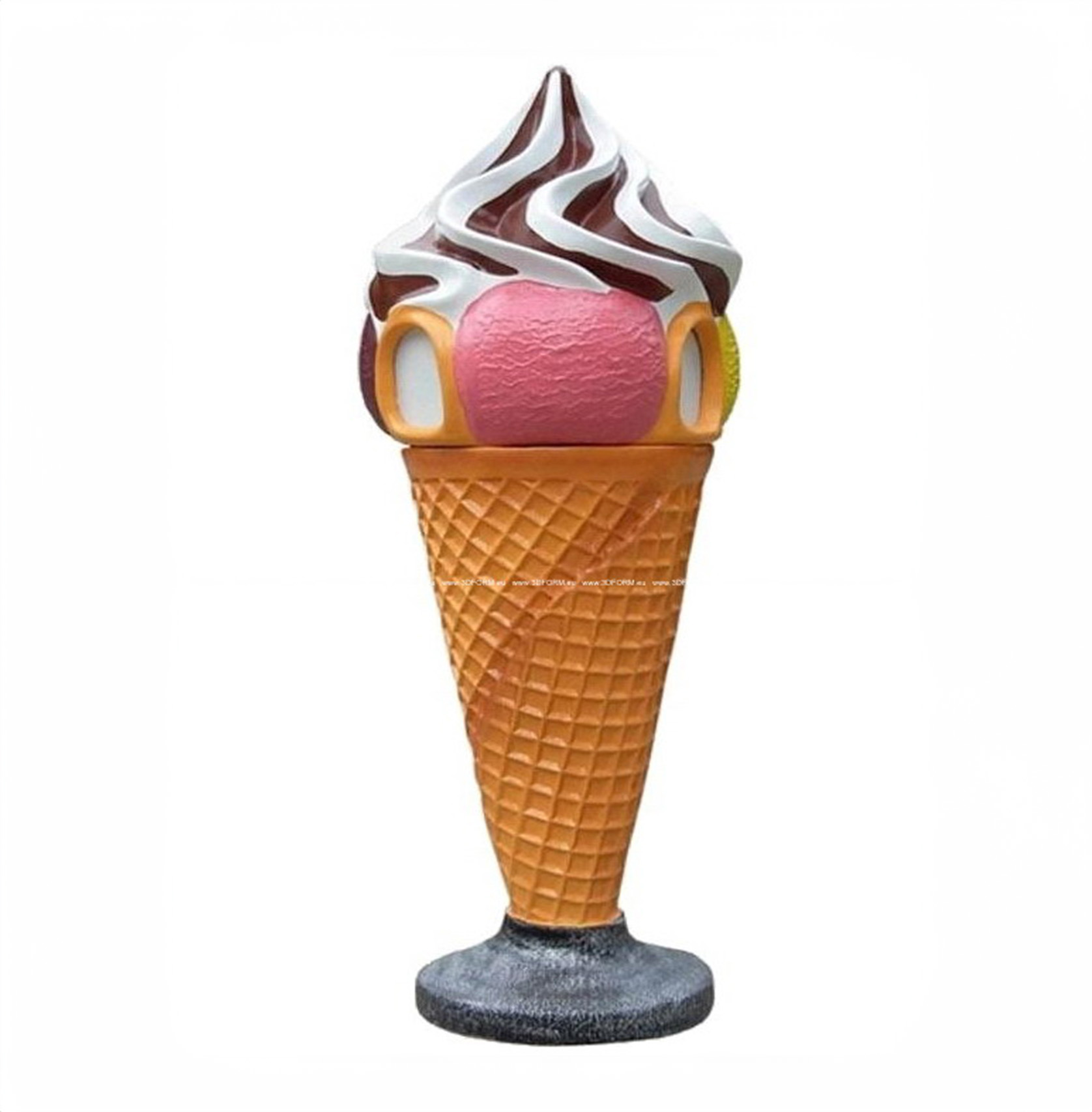 Eistütüt Abfalleimer Werbeaufsteller 1 Reklamowy lód - śmietnik z polewą