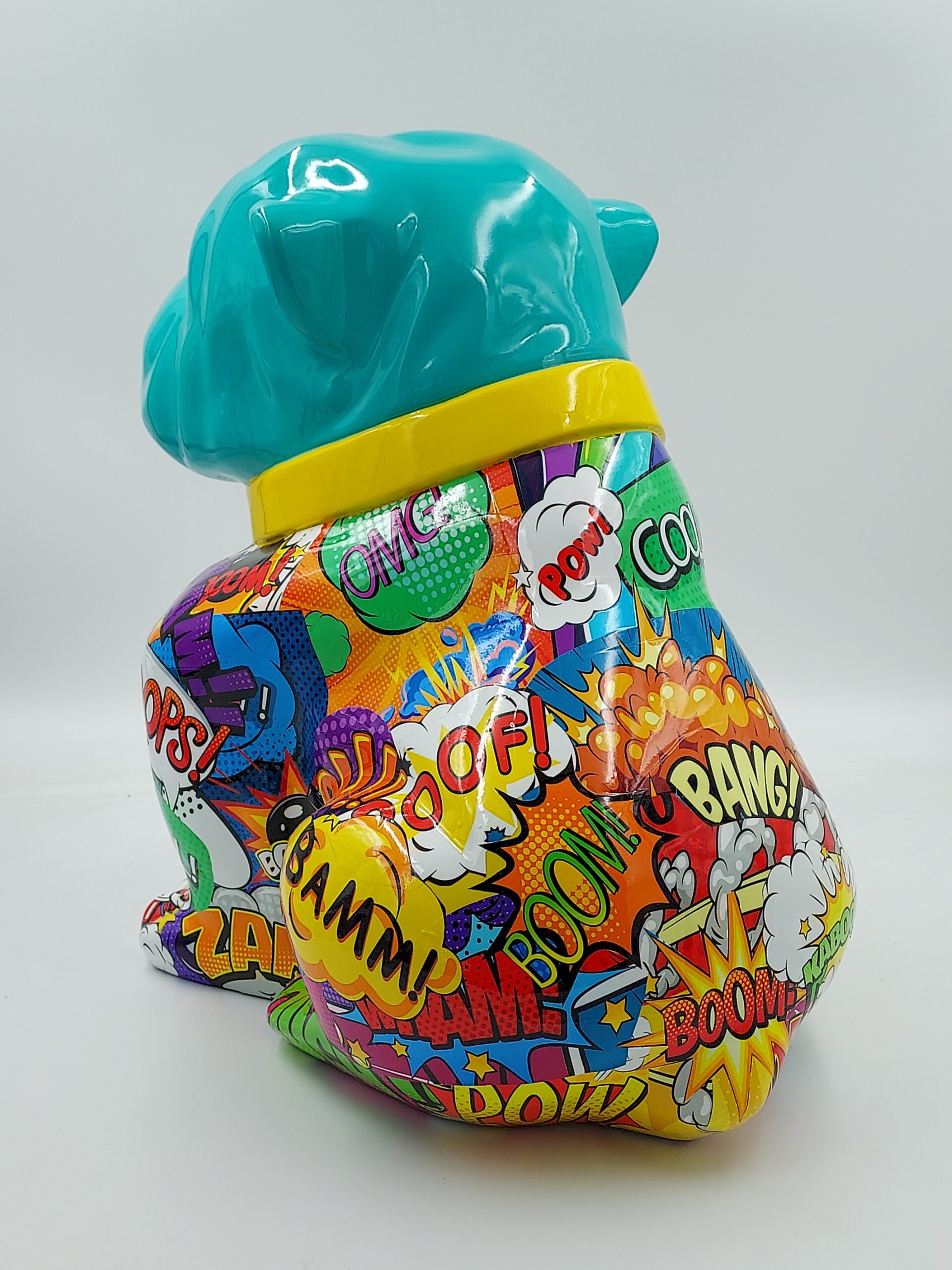 Bulldog Angelo 60 cm Hund - Pop Art 3 pies Bulldog Angelo 40cm - Pop art