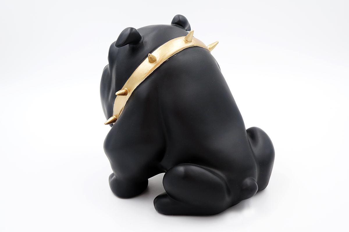 Hund Bulldog Avella 55cm - matt schwarz 2 pies Bulldog Avella 55cm - czarny mat