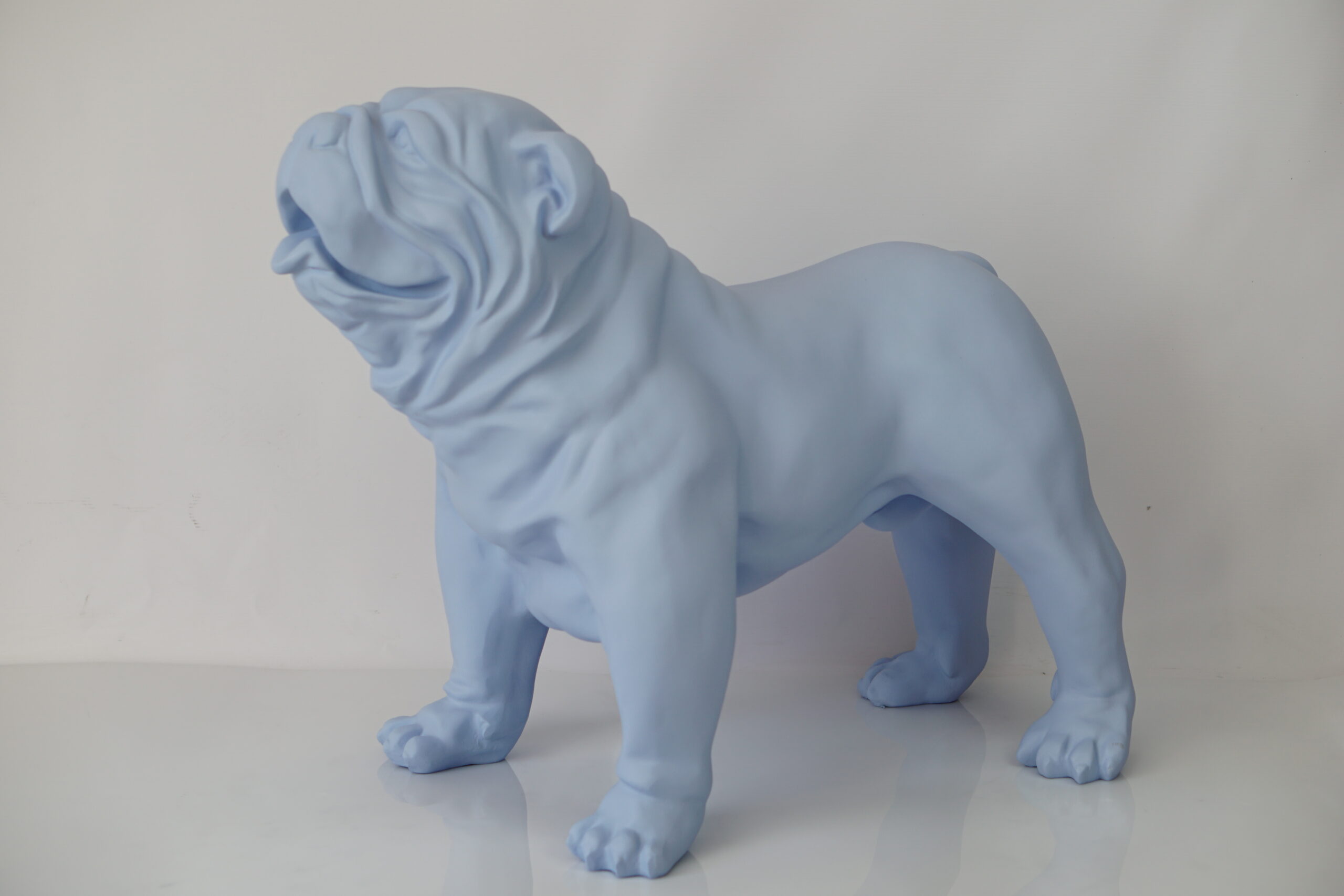 Dekorative Bulldogge Figur USA, mittelgroß, pastellblau 1 Figura dekoracyjna pies bulldog usa średni, pastelowy - niebieski
