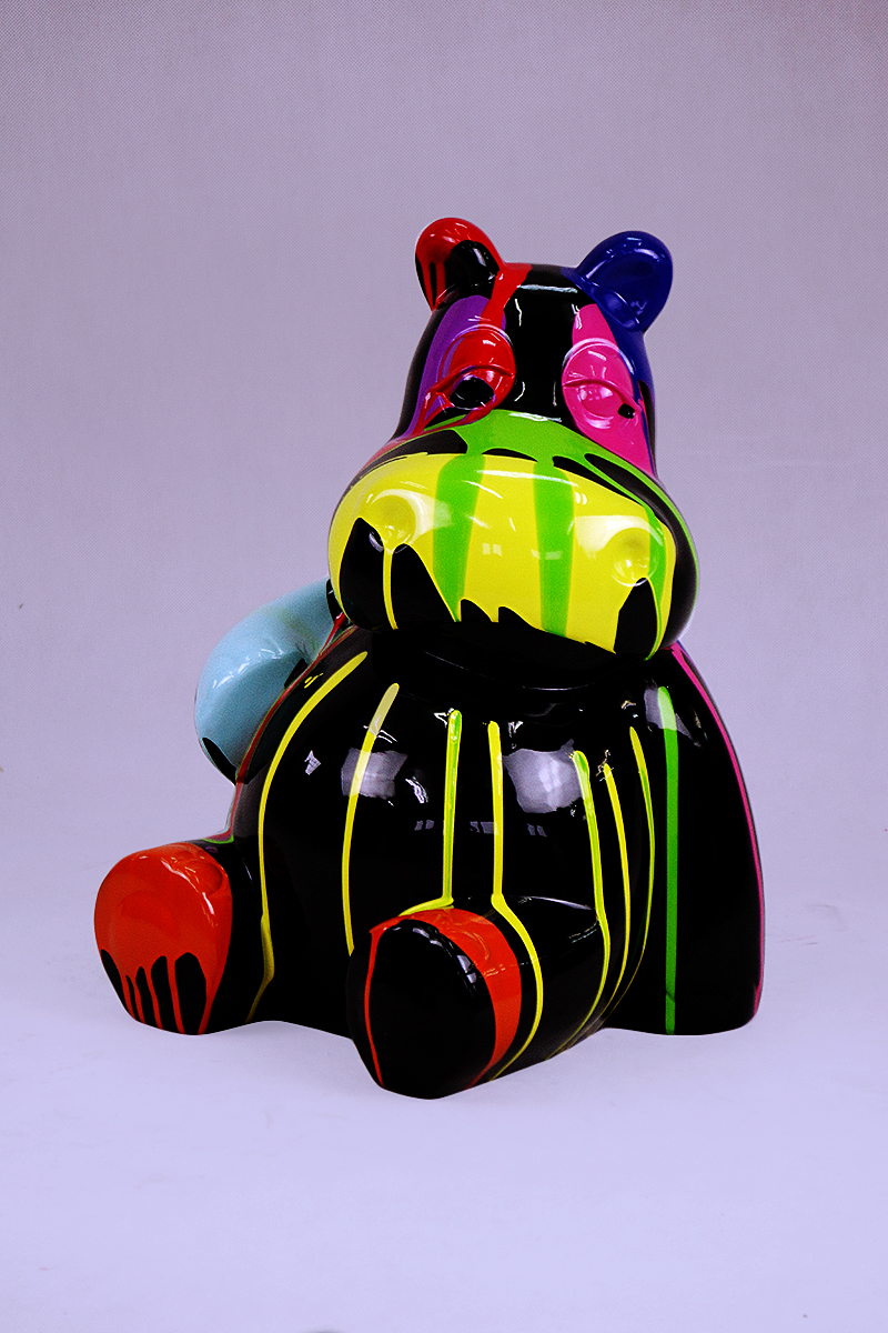 Nilpferd 40cm - schwarzer Müll 1 Hippo 40cm - czarny trash