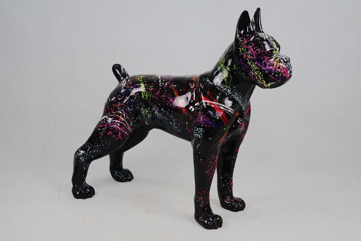 Stehender Boxer L - Splash schwarz 1 Stojący pies Boxer L - Splash Czarny