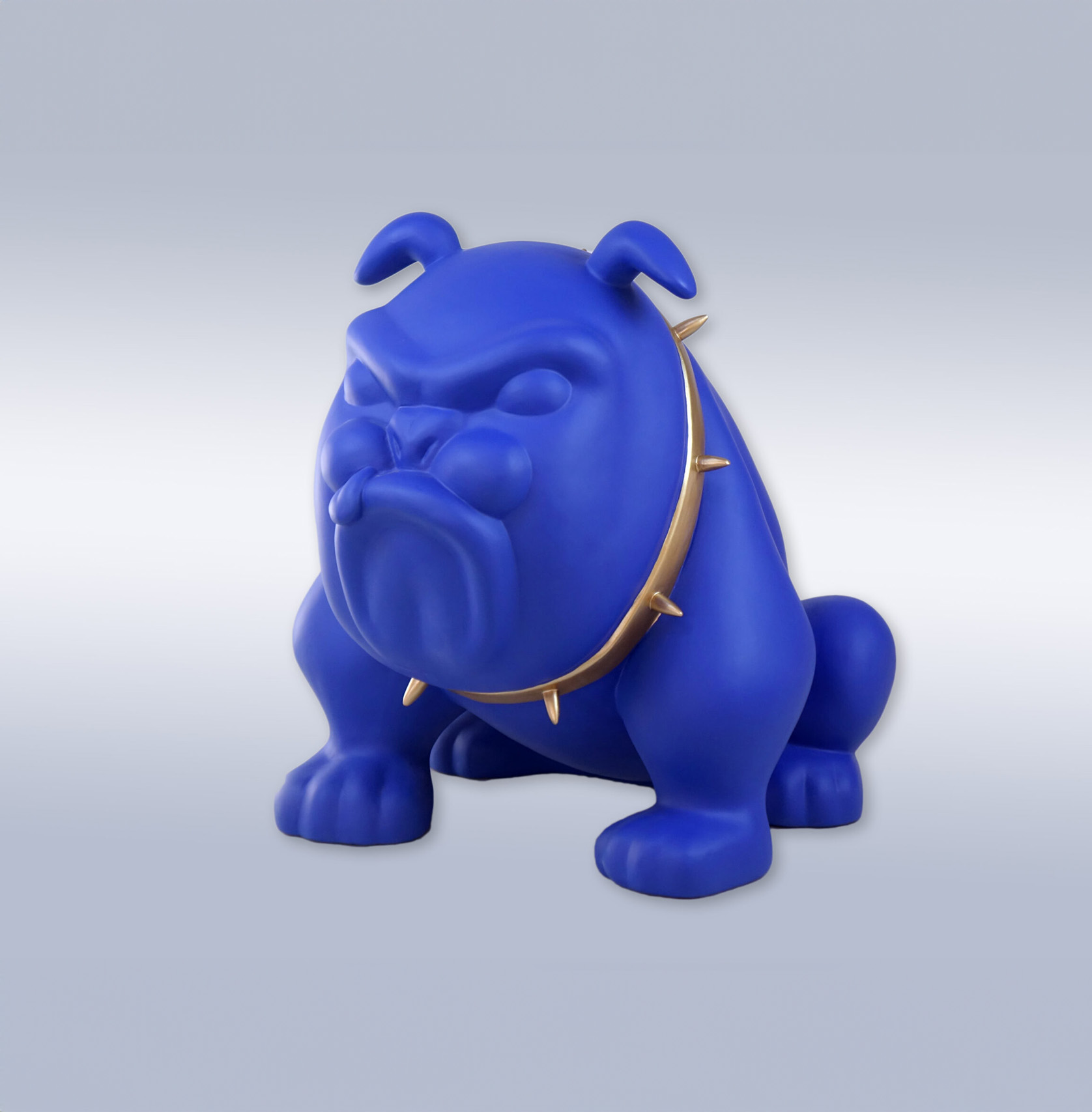 Hund Bulldog Avella 22cm - Matt Blau 1 pies Bulldog Avella 22cm - niebieski mat
