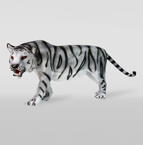 Natürlicher stehender Tiger - grau 1 Naturalny tygrys stojący - szary