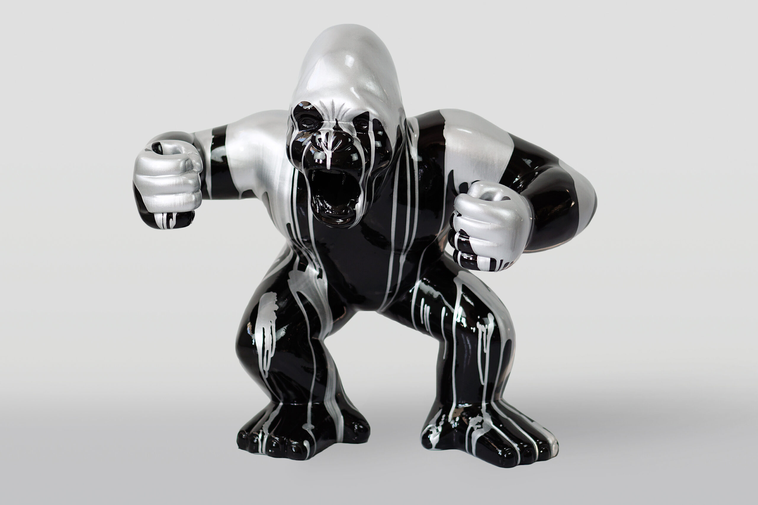 Schwarzer Gorilla L - Silberner Müll 1 Czarny goryl L - srebrny trash