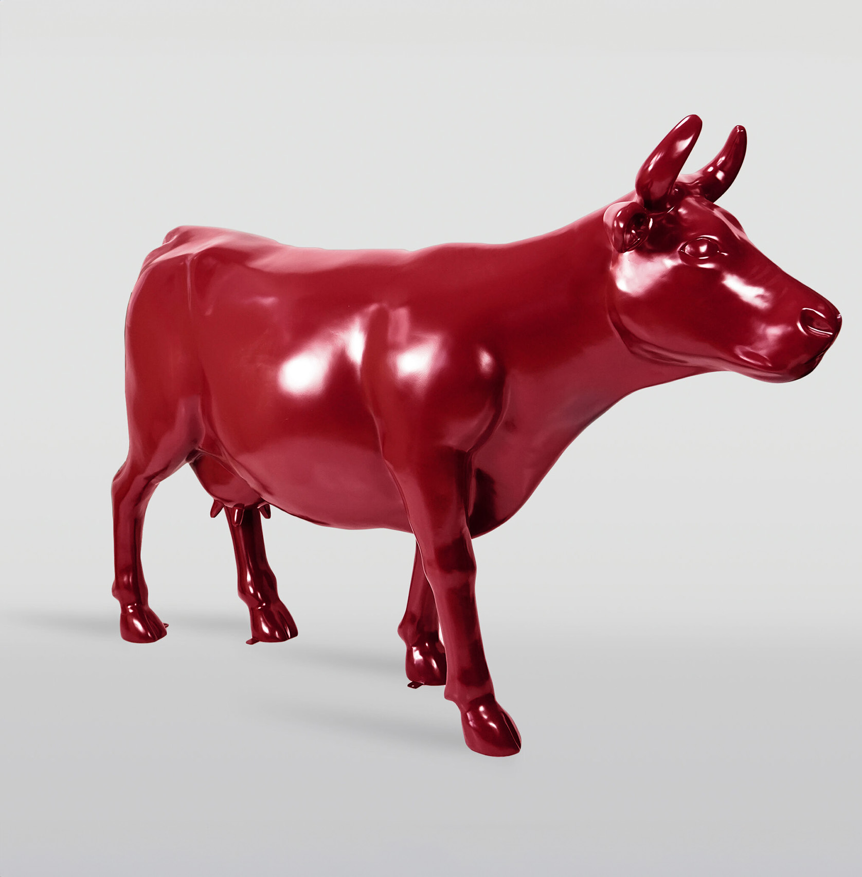 Große einfarbige Kuhfigur 1 Duża figura krowy - jednokolorowa