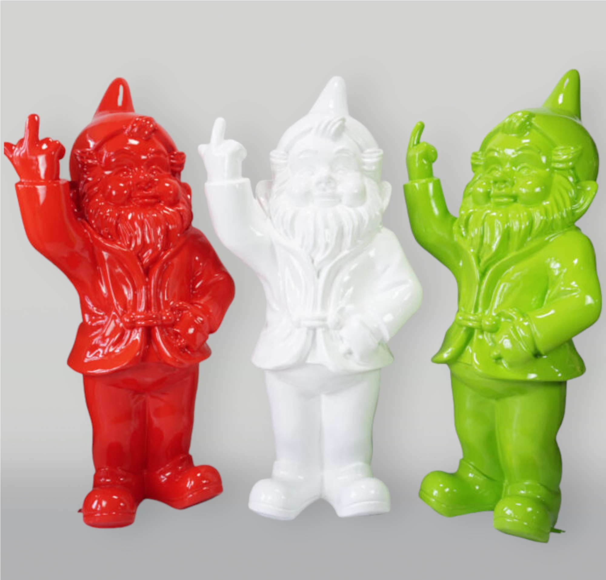 Großer Gartenzwerg "Fuck You" Rot 2 Duży Krasnal "Fuck You" Biały