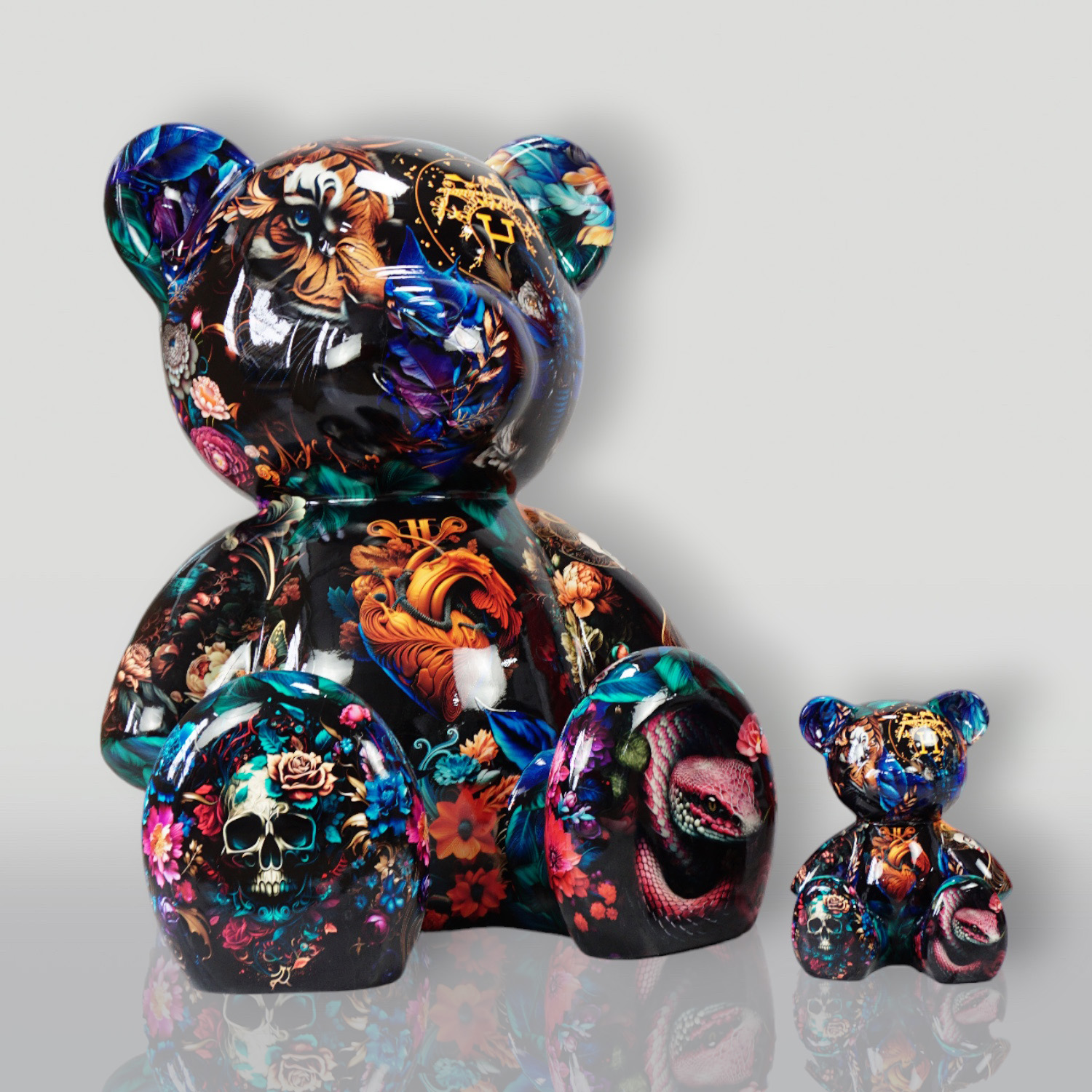 Kleiner sitzender Bär - Indienmotiv 4 Mały Miś Siedzący - Motyw Indii