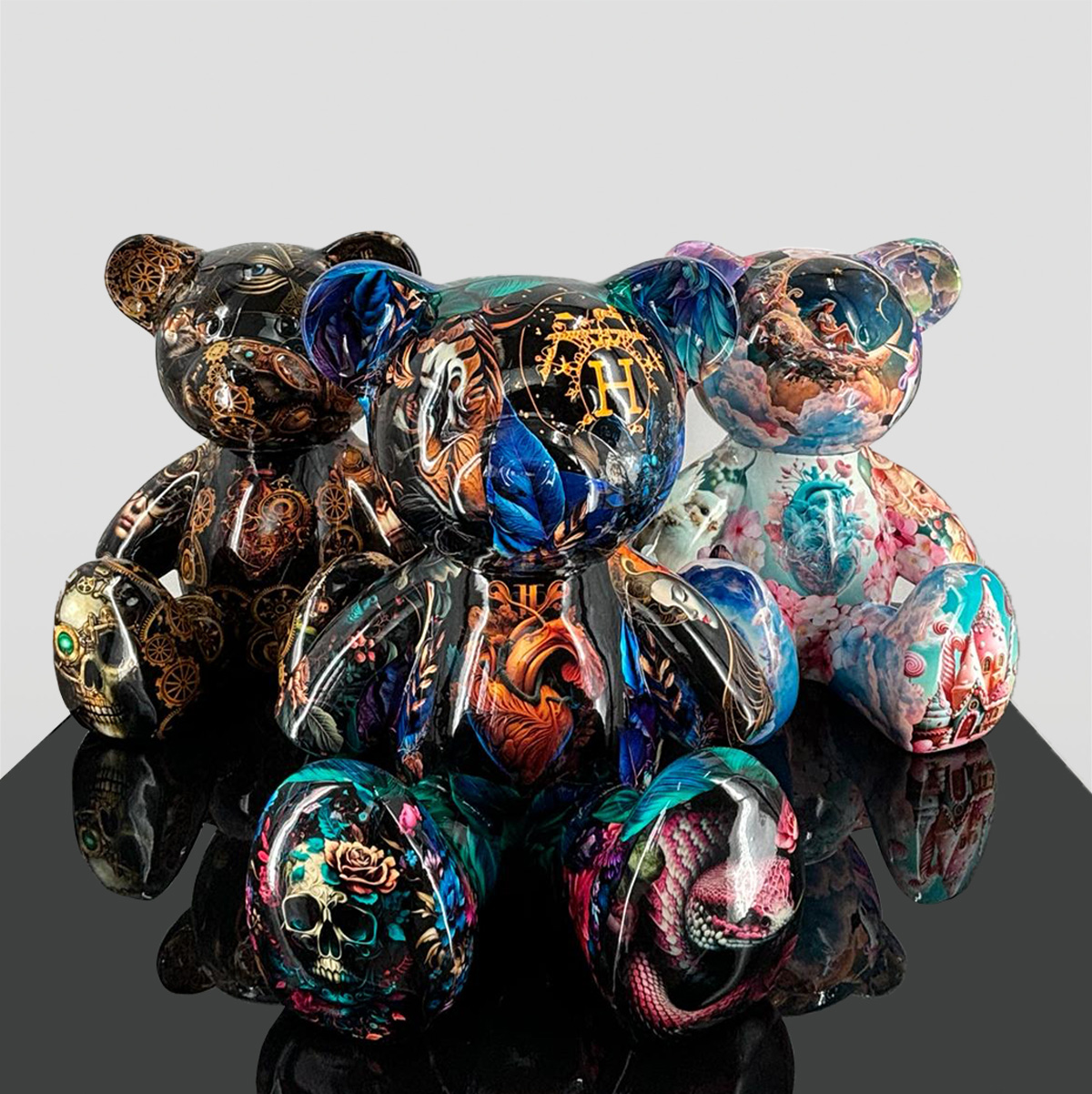 Kleiner sitzender Bär - Indienmotiv 3 Mały Miś Siedzący - Motyw Indii