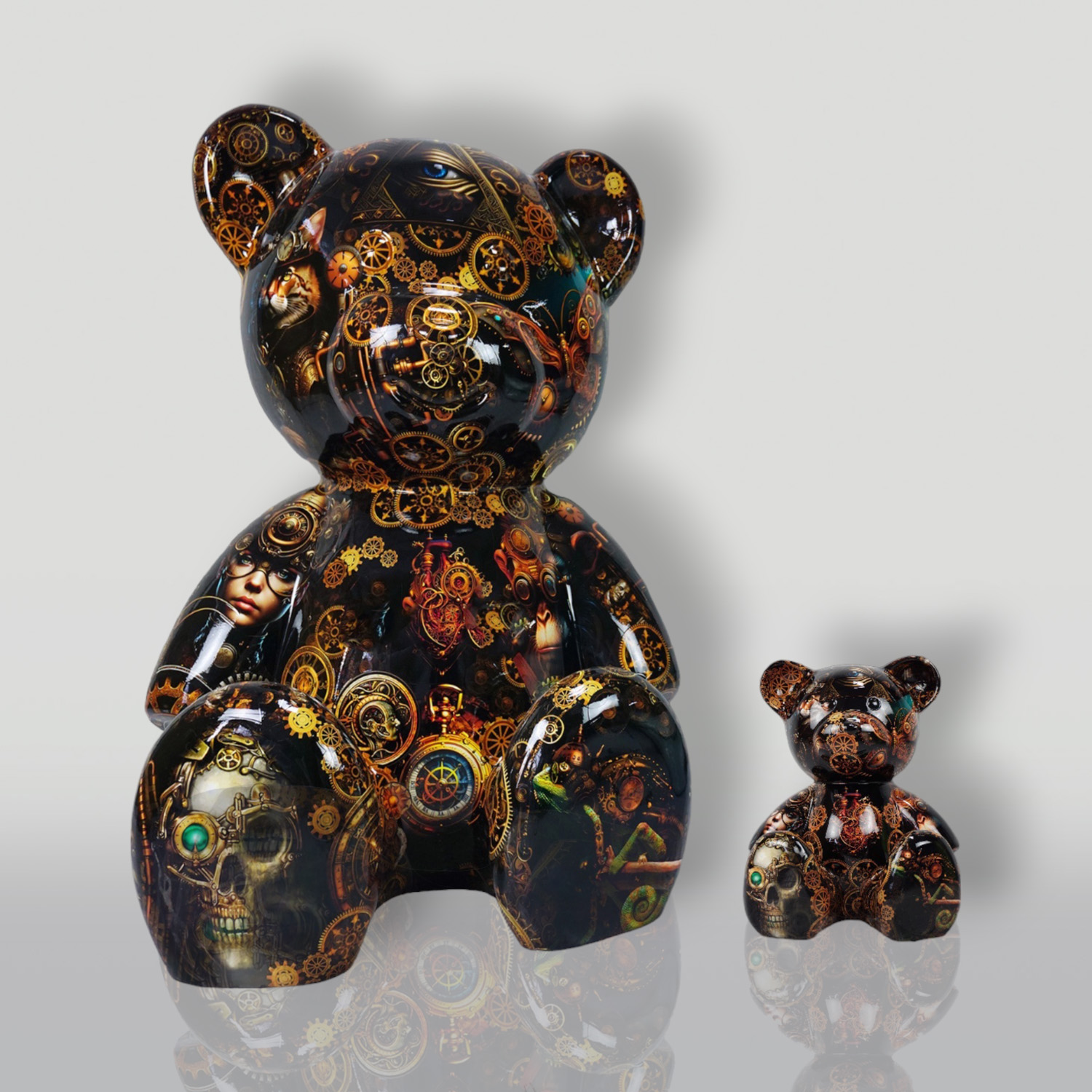 Kleiner sitzender Bär - Industriemotiv 4 Mały Miś Siedzący - Motyw Industrial