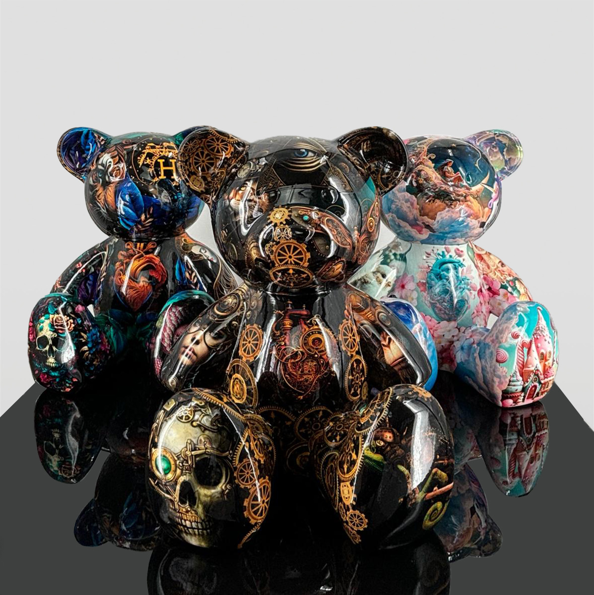 Kleiner sitzender Bär - Industriemotiv 3 Mały Miś Siedzący - Motyw Industrial