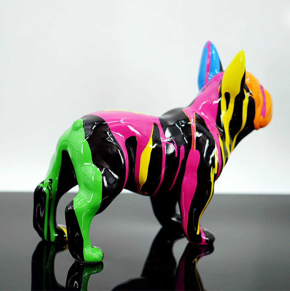Stehende Französische Bulldoggenfigur - Trash 2 Figurka Stojącego Psa Bulldoga Francuskiego - Trash