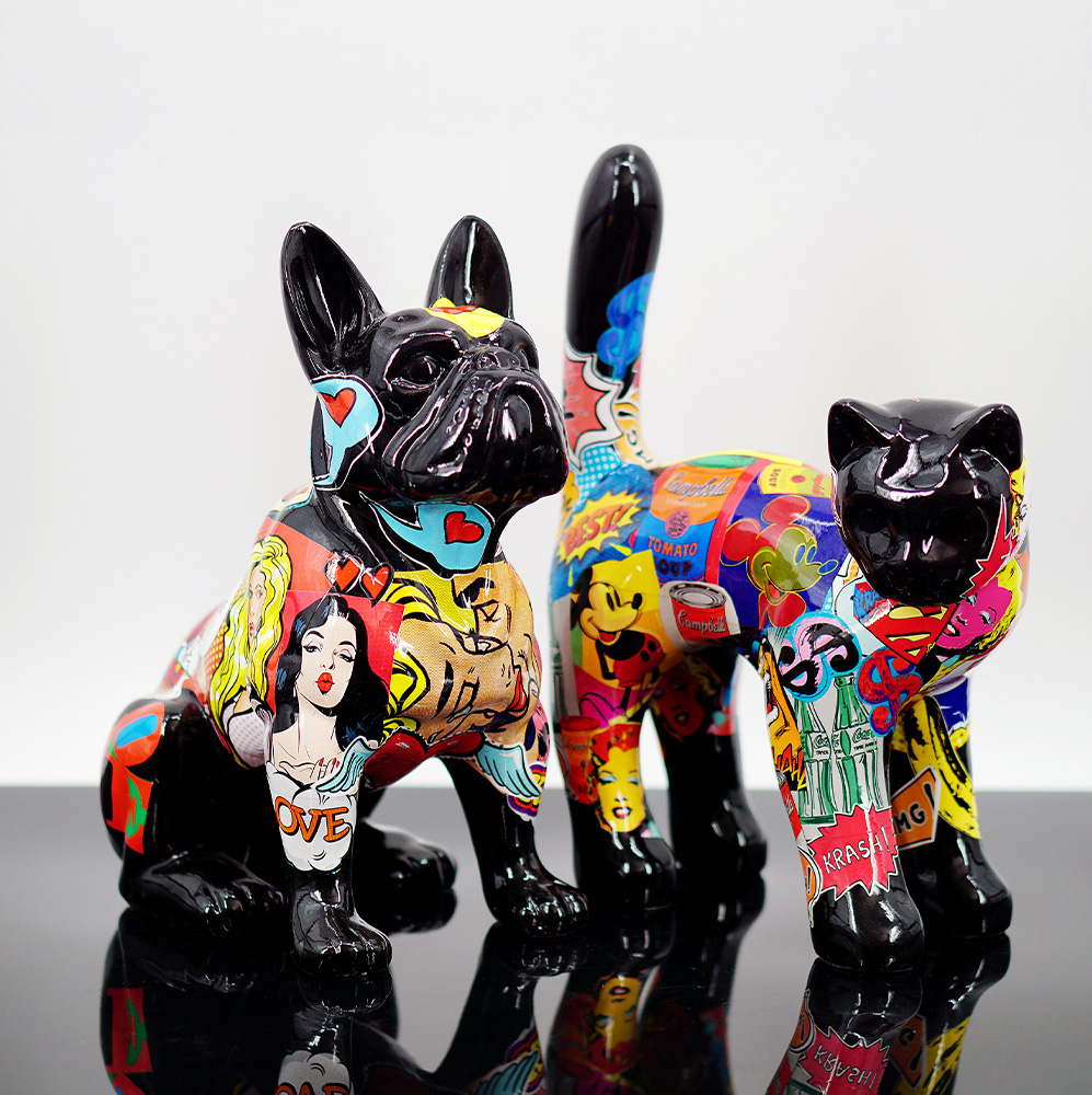 Dekorative kleine stehende Katzenfigur - Comics 3 Figurka Dekoracyjna Mały Kot Stojący - Komiks