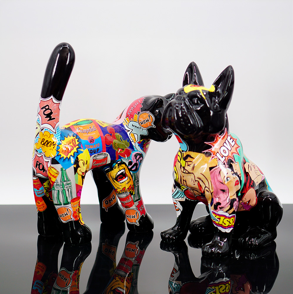 Dekorative kleine stehende Katzenfigur - Comics 4 Figurka Dekoracyjna Mały Kot Stojący - Komiks