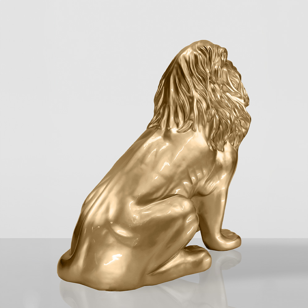 Dekorative Figur Löwe Sitzend - Gold 3 Dekorative Figur Löwe Sitzend - Gold – Bild 3
