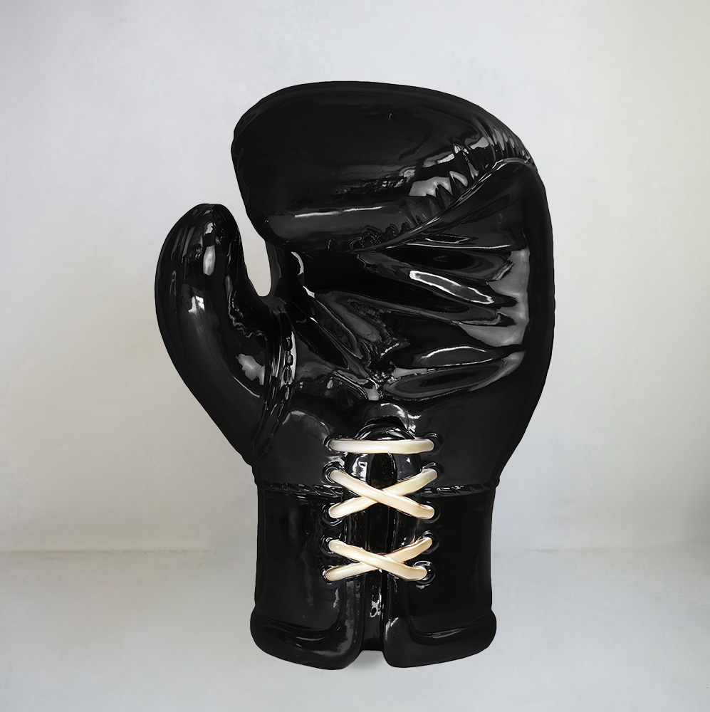 Große Realistische Boxhandschuh-Figur - Schwarz 1 Große Realistische Boxhandschuh-Figur - Schwarz