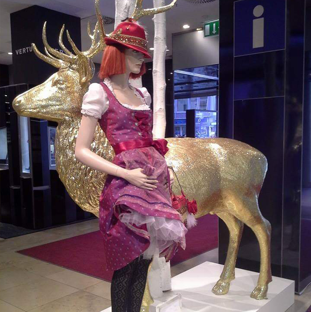 3D Dekorationsfigur - Großer Hirsch Gold Glitzer 5 3D Dekorationsfigur - Großer Hirsch Gold Glitzer – Bild 5