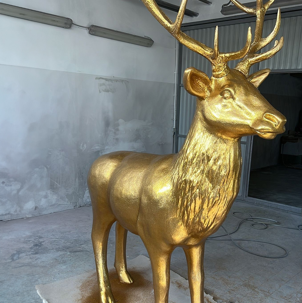 3D Dekorationsfigur - Großer Hirsch Gold Glitzer 3 3D Dekorationsfigur - Großer Hirsch Gold Glitzer – Bild 3