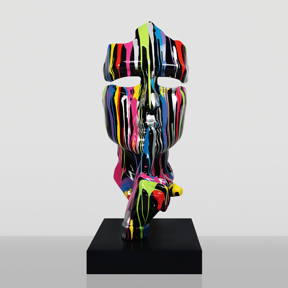 Mittelgroße 120CM Maske auf Standfuß - Schwarz Trash 1 Mittelgroße 120CM Maske auf Standfuß - Schwarz Trash