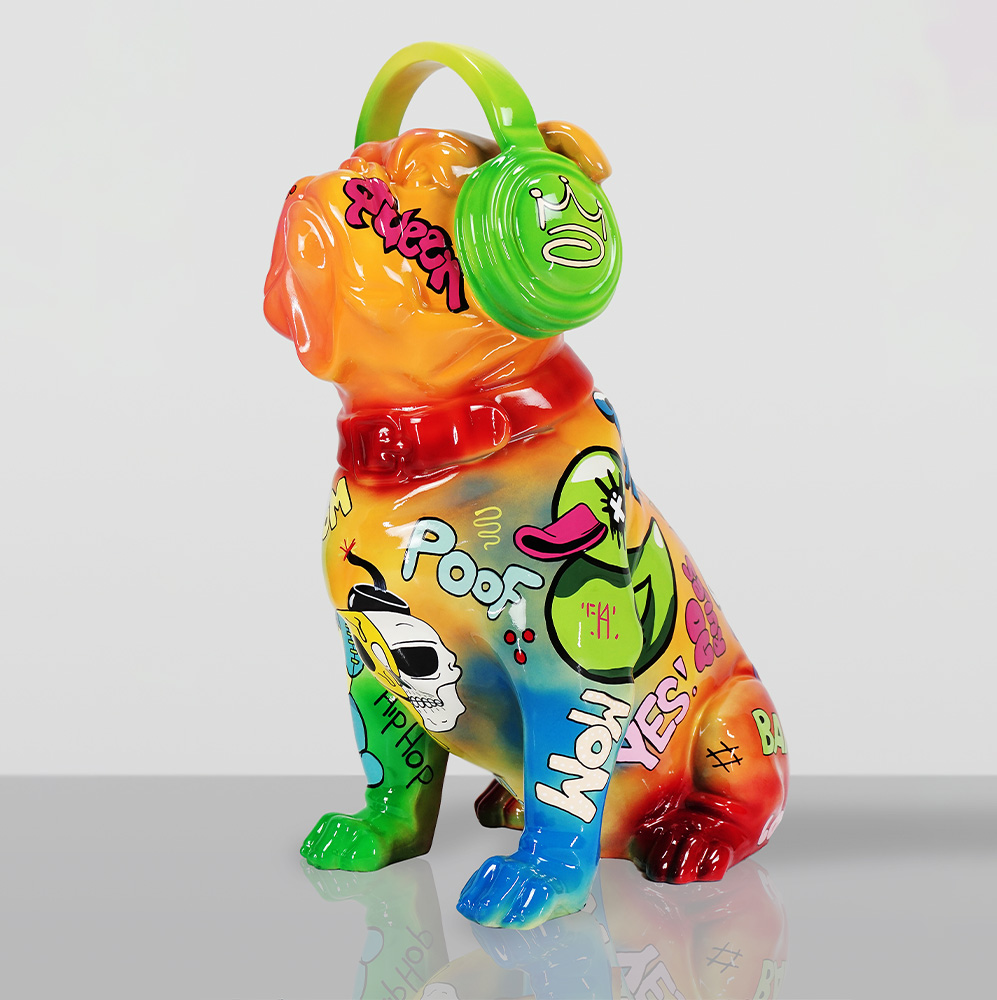 Bulldog mit Kopfhörern - Pop Art 1 Bulldog mit Kopfhörern - Pop Art