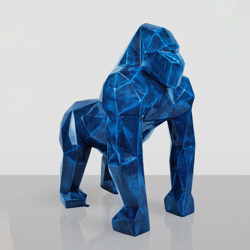 Quadratischer Gorilla – Blaue Patina 1 Quadratischer Gorilla – Blaue Patina