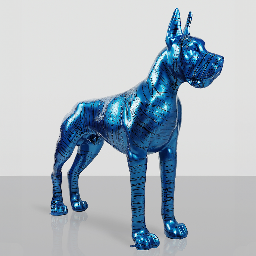 Blauer Deutscher Dogge mit Farbüberzug 1 Blauer Deutscher Dogge mit Farbüberzug