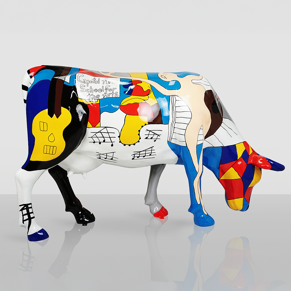 Große Figur – Handbemalte Kuh, Motiv Pablo Picasso 2 Große Figur – Handbemalte Kuh, Motiv Pablo Picasso – Bild 2