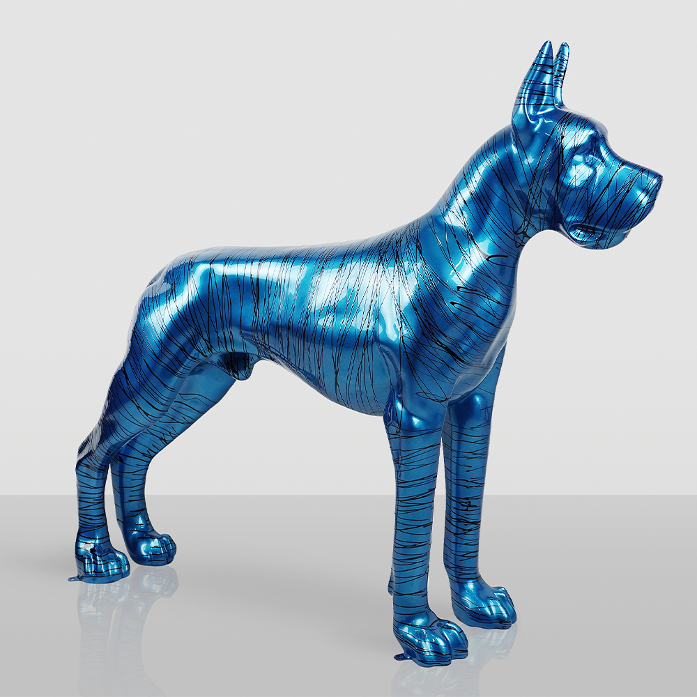 Blauer Deutscher Dogge mit Farbüberzug 4 Blauer Deutscher Dogge mit Farbüberzug – Bild 4